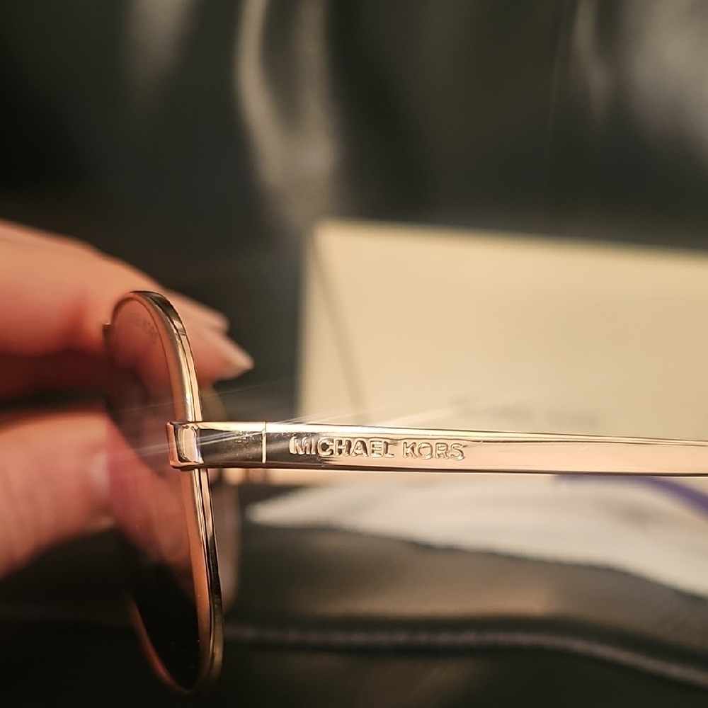 Michael Kors Rose Gold Aviator Sunglasses - Picture 4 of 7